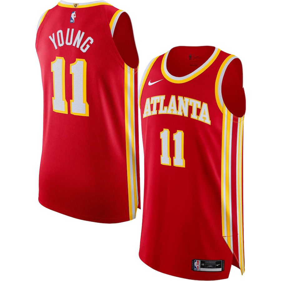 Men Atlanta Hawks 11 Trae Young Nike Red Icon Edition 2022-23 Authentic Player NBA Jersey